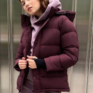 Wild plum colour xs TNA super puff jacket. Down filled